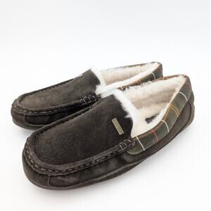 Barbour Monty Moccasin Slipper Slip-On Men's Suede Brown Size US8 EU41